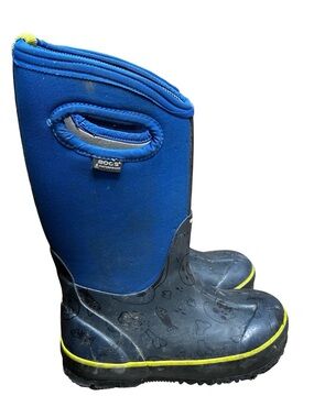 Bogs Black Blue Bones Print Waterproof Snow Boots Size 11 Toddler